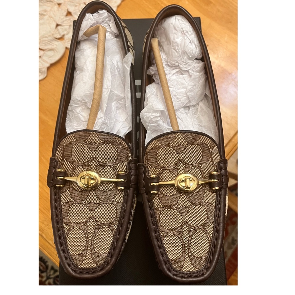 Coach Jacquard Turn-lock Greenwich driver loafers